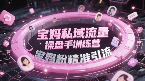 宝妈私域流量操盘手训练营，宝妈粉精准引流-小哥网