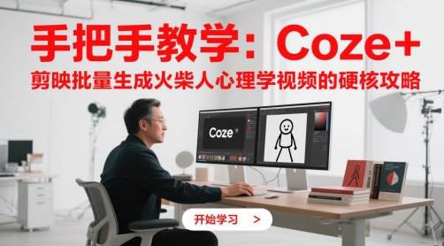 手把手教学：Coze + 剪映批量生成火柴人心理学视频的硬核攻略