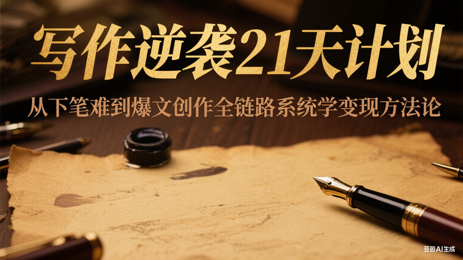 写作逆袭21天计划:从下笔难到爆文创作全链路系统学变现方法论-小哥网