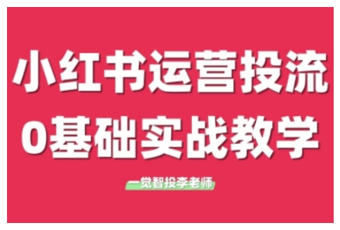 小红书运营投流，小红书广告投放从0到1的实战课，学完即可开始投放（更新）