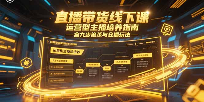 直播带货线下课，运营型主播培养指南，含九步绝杀与仓播玩法-小哥网