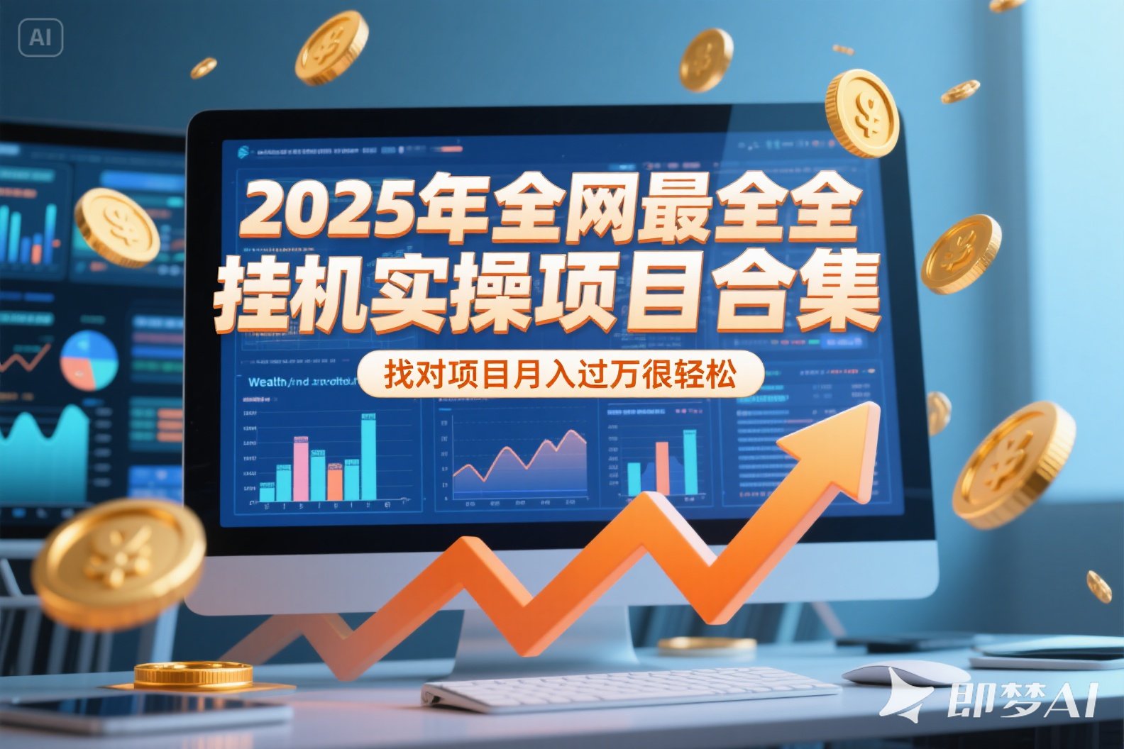 2025年挂机实操项目实操演练，挂机类型，AI直播类型，轻资产创业类型…-小哥网