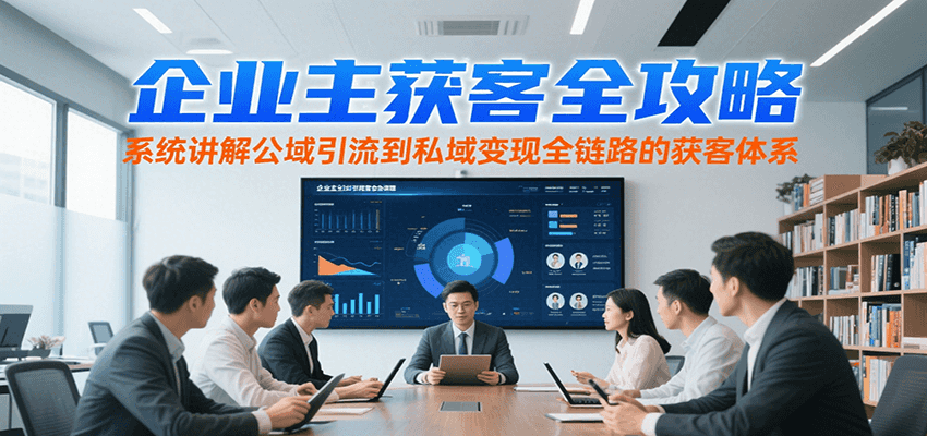 企业主获客全攻略，系统讲解公域引流到私域变现全链路的获客体系-小哥网