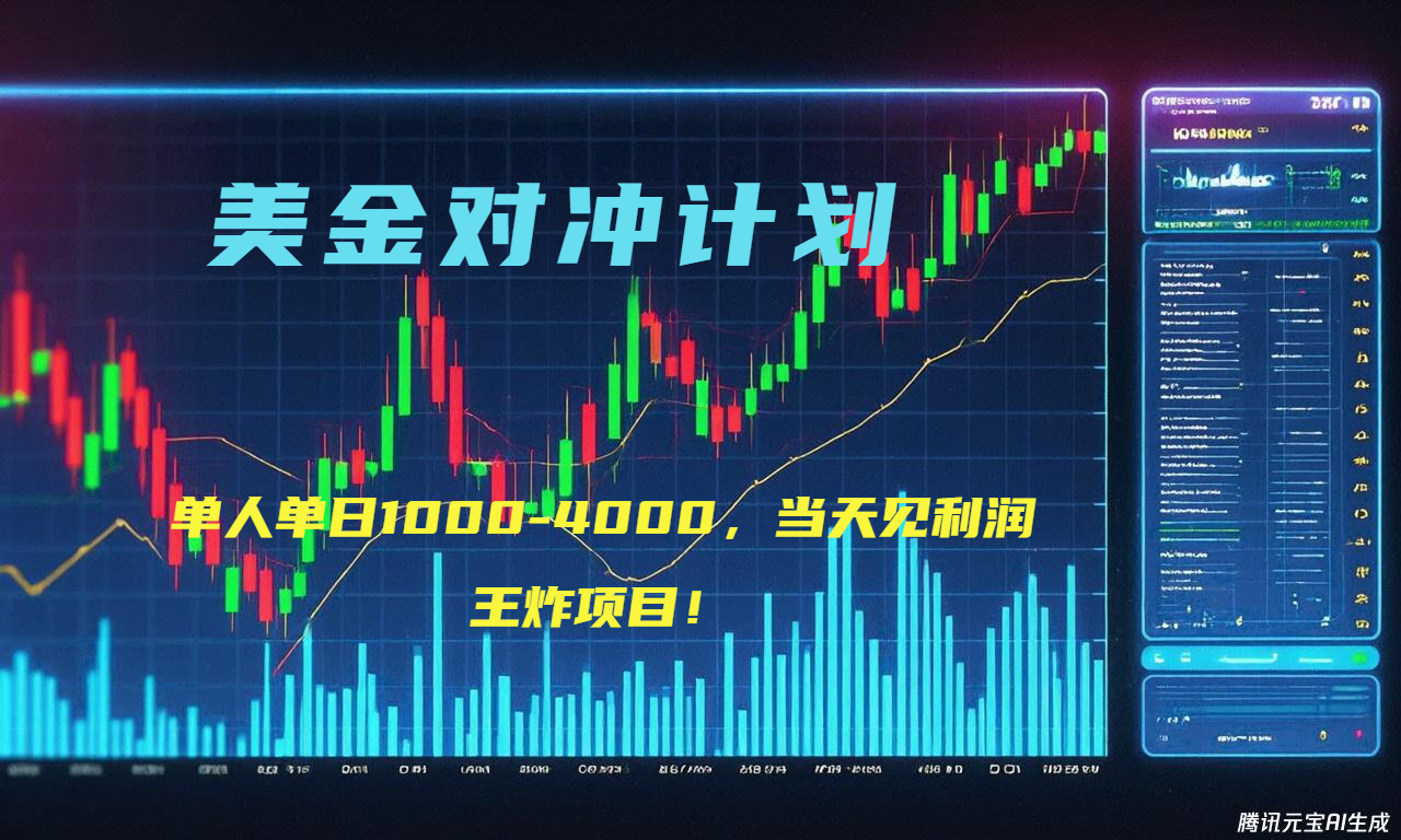 2025年最暴力项目“美金先登计划”最新最强对冲战法，每日实际收益1K-4K-小哥网