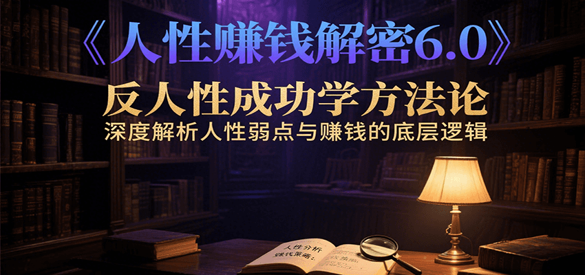 人性赚钱解密6.0，反人性成功学方法论，深度解析人性弱点与赚钱的底层逻辑-小哥网