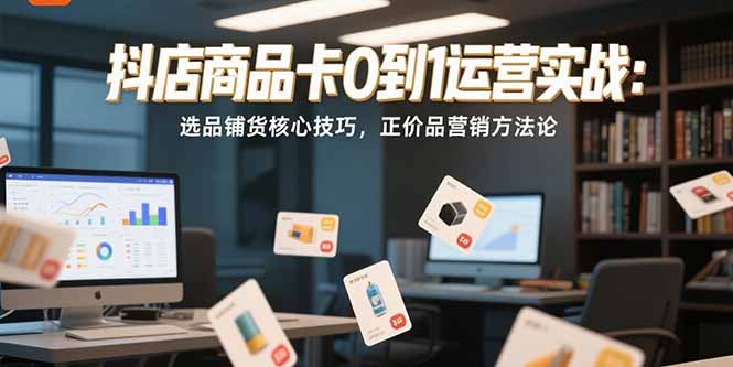 抖店商品卡0到1运营实战：选品铺货核心技巧，正价品营销方法论-小哥网