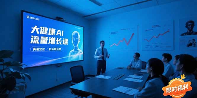 大健康AI流量增长课8.0，赛道定位方法论，AI数字人内容生产，私域转化运营-小哥网