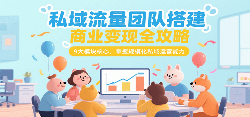 私域流量团队搭建商业变现全攻略，9大模块核心，掌握规模化私域运营能力-小哥网