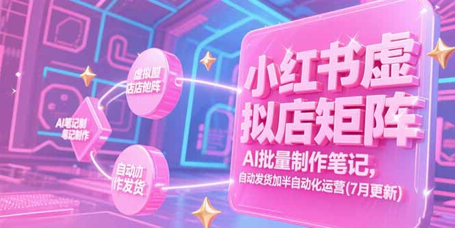 小红书虚拟店矩阵，AI批量制作笔记，自动发货加半自动化运营(7月更新-小哥网