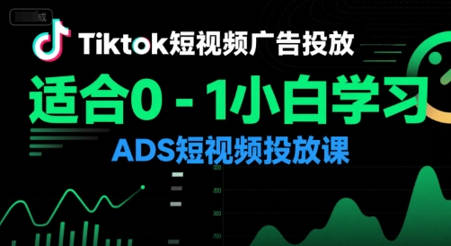 Tiktok短视频广告投放，适合0-1小白学习ADS短视频投放课-小哥网