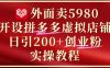 外面卖5980开设拼多多虚拟店铺：单日引流200+创业付费粉实战教程