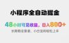 小程序全自动掘金，48小时可见收益，日入8张+长期稳定靠谱，小白宝妈轻松上手【揭秘】