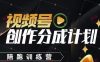 视频号创作分成计划陪跑训练营，手把手教会你如何制作视频，细水长流型项目