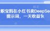 全职宝妈在小红书卖DeepSeek提示词，一天收益1k