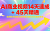 AI商业视频14天速成+45天精通实用技术实操，从制作技巧到AIGC视效专家