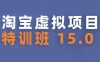 淘宝虚拟项目特训班15.0(更新2025)，适合新手或兼职操作，实现稳定收益