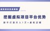 抓住虚拟项目各平台优势，新手轻松月入1W+(给出具体建议)