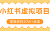 小红书虚拟电商新玩法，实现单品纯利20W+，可矩阵放大操作！
