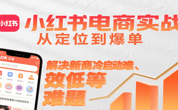 小红书电商实战，从定位到爆单解决新商冷启动难、变现效率低等难题